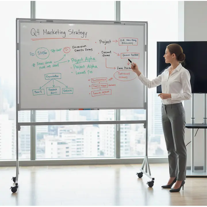 Pizarra movil con ruedas