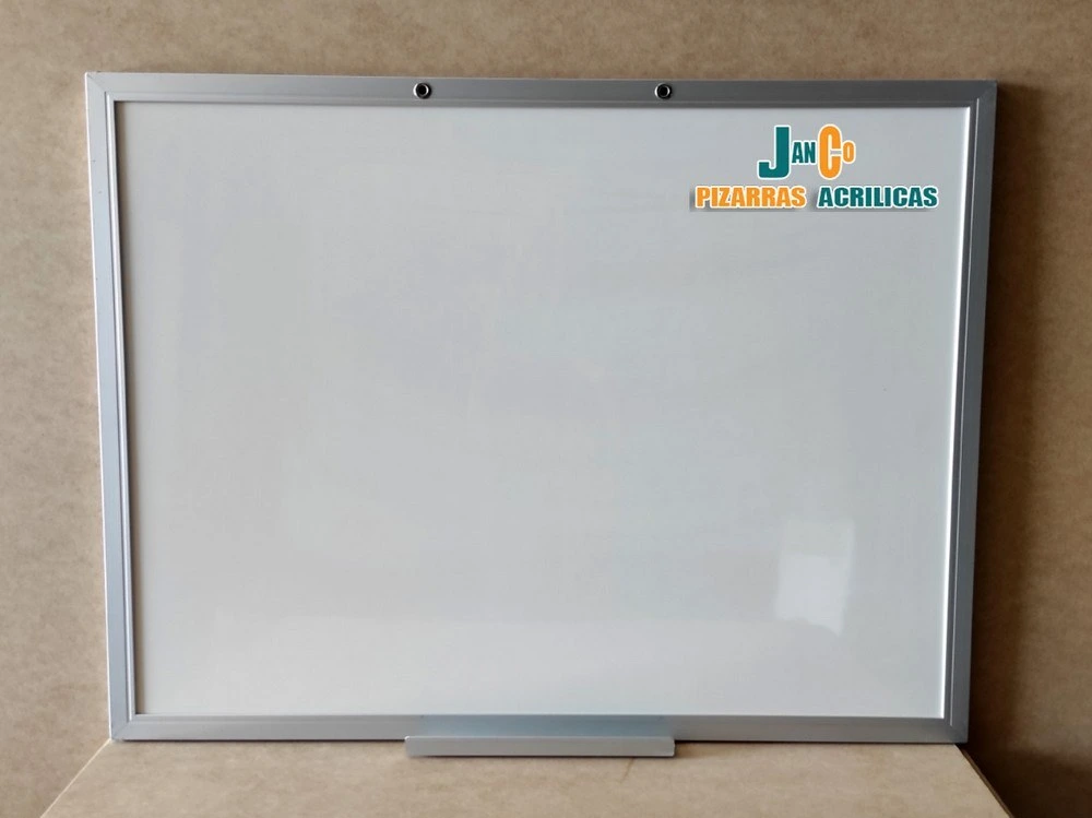 Pizarra Acrílica blanca de 80x60 cm con marco de Aluminio | pizarra blanca