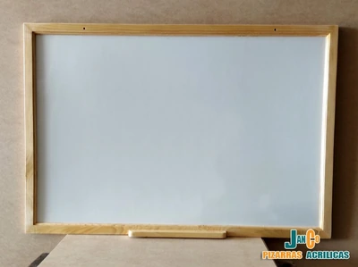 Pizarra de 120x80 acrílica con marco de madera | pizarra blanca