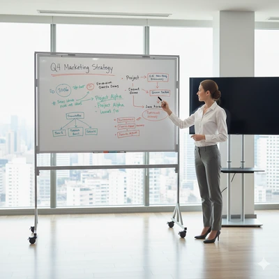 pizarra portatil blanca con ruedas 150x100