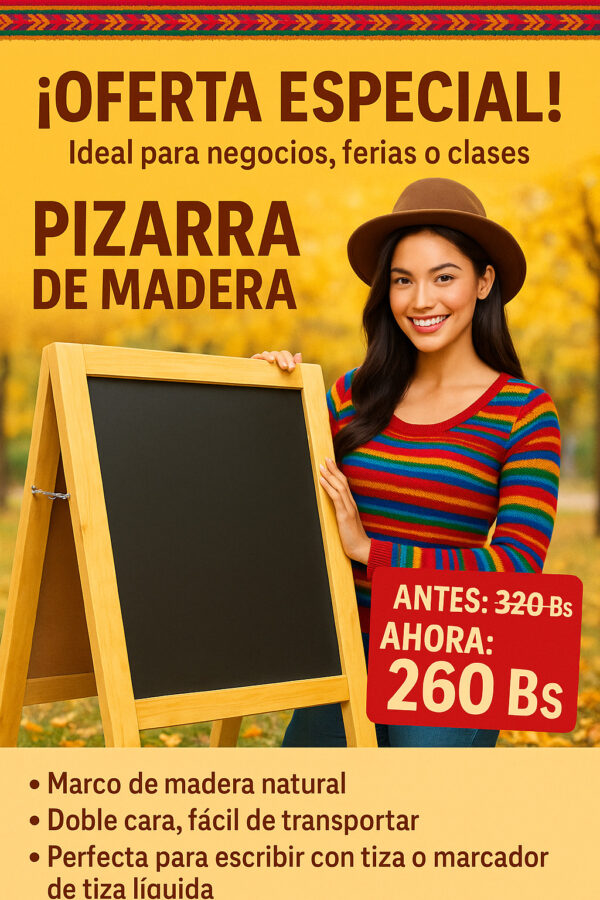 pizarra publicitaria para tienda